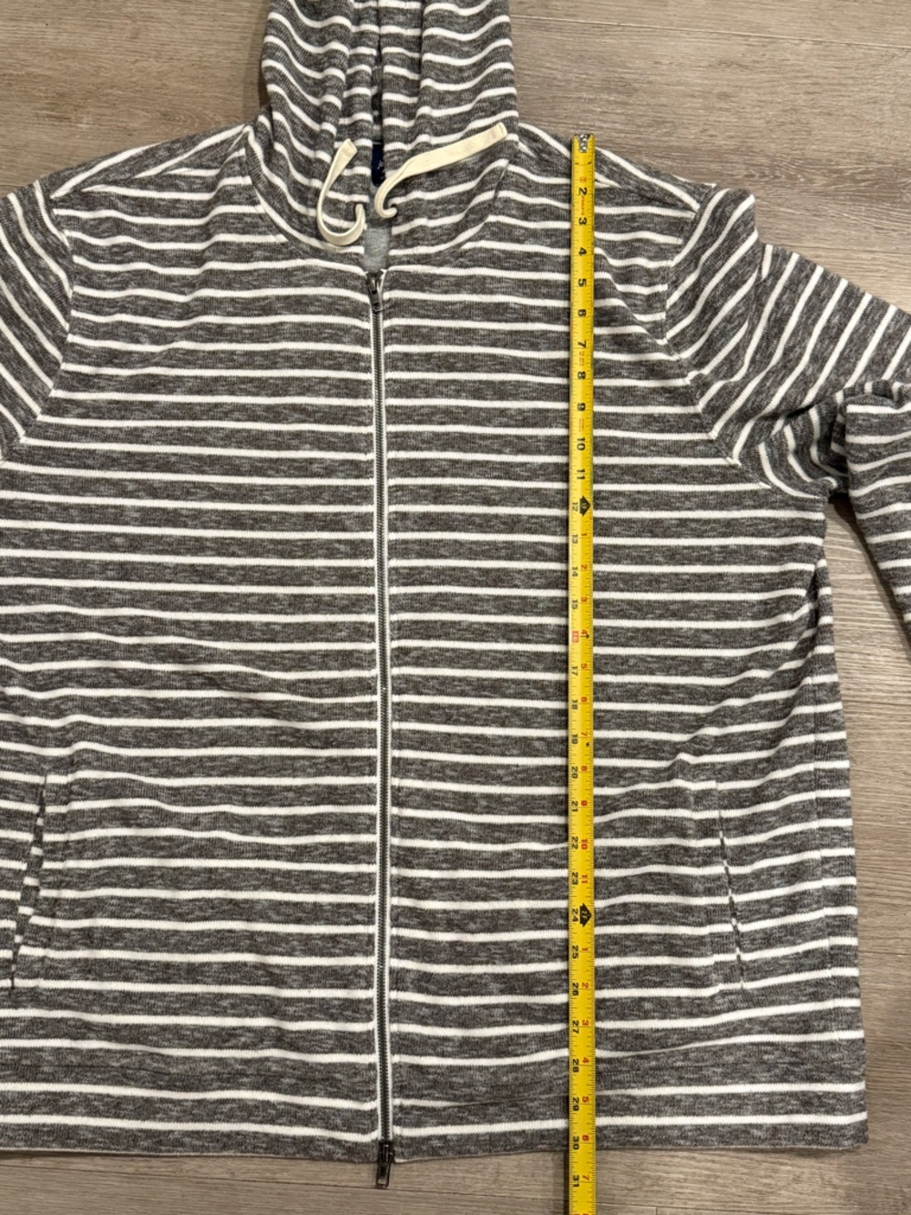 Johnnie-O Chase Full Zip Stripe Hoodie in Havana Coastal Casual Grey Lounge XXL - Picture 8 of 8